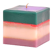 Colored Layer Square Candles 4 Inch