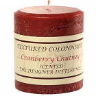 Textured 3x3 Cranberry Chutney Pillar Candles
