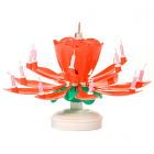 Musical Flower Birthday Candles Red